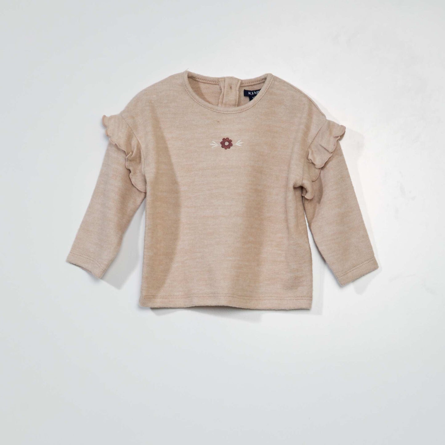 Soft knit leggings and sweater - 2-piece set BEIGE EMBROIDERY