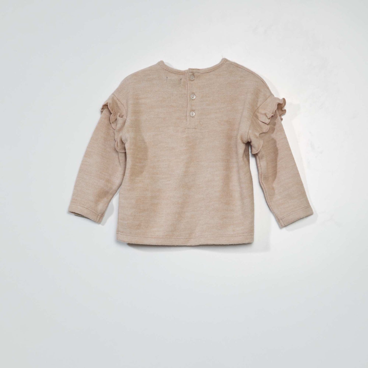 Soft knit leggings and sweater - 2-piece set BEIGE EMBROIDERY