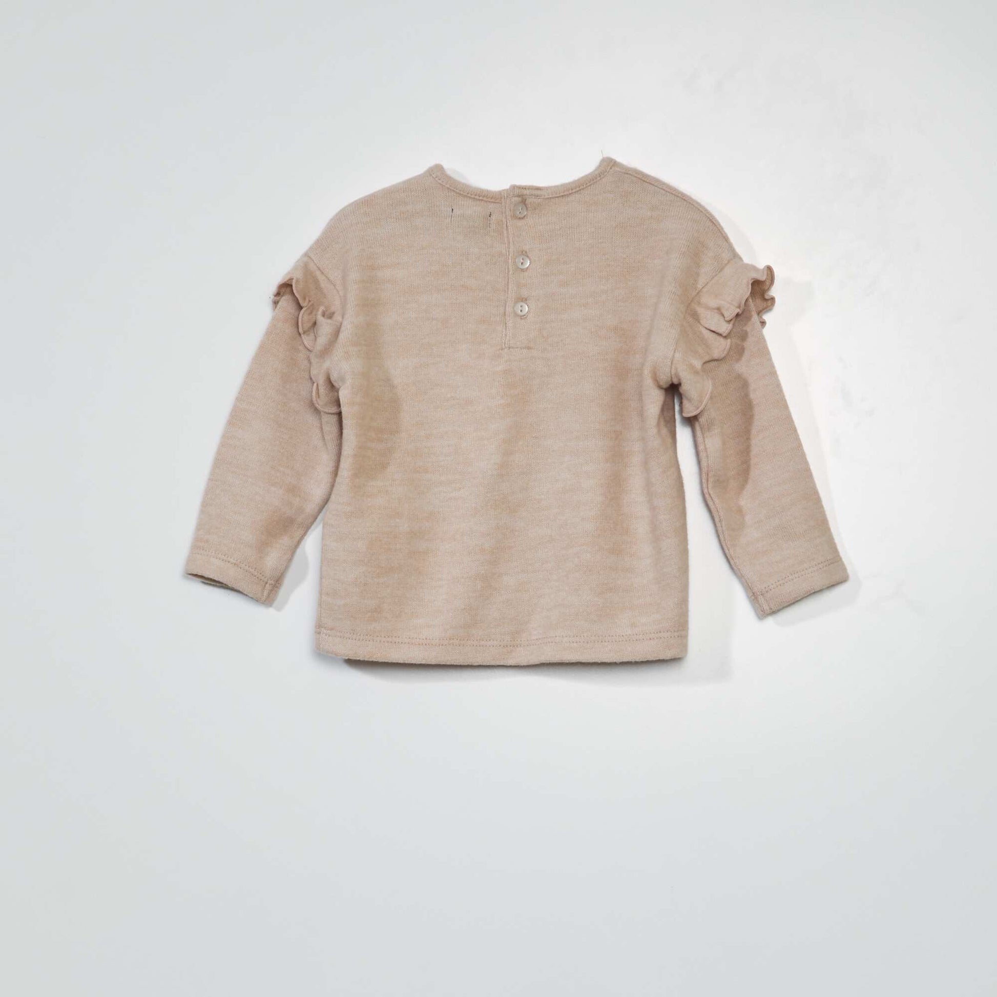 Soft knit leggings and sweater - 2-piece set BEIGE EMBROIDERY