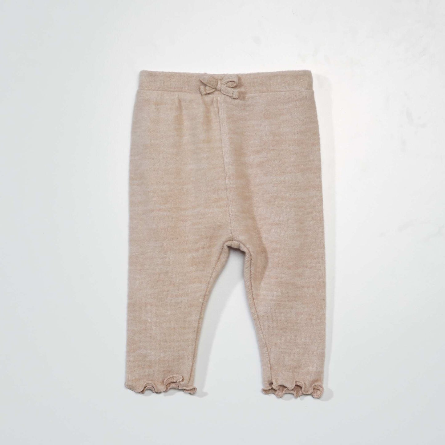 Soft knit leggings and sweater - 2-piece set BEIGE EMBROIDERY