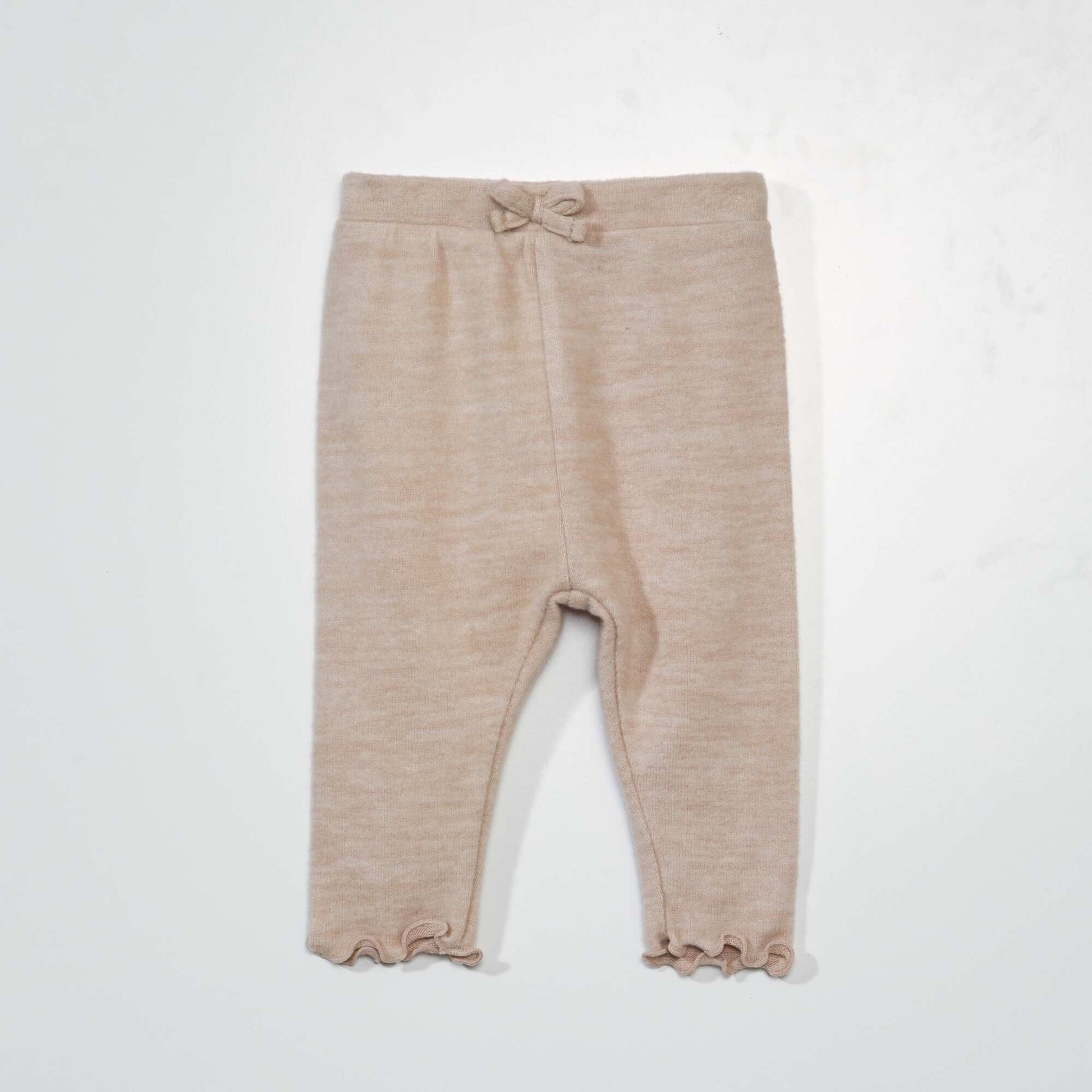 Soft knit leggings and sweater - 2-piece set BEIGE EMBROIDERY