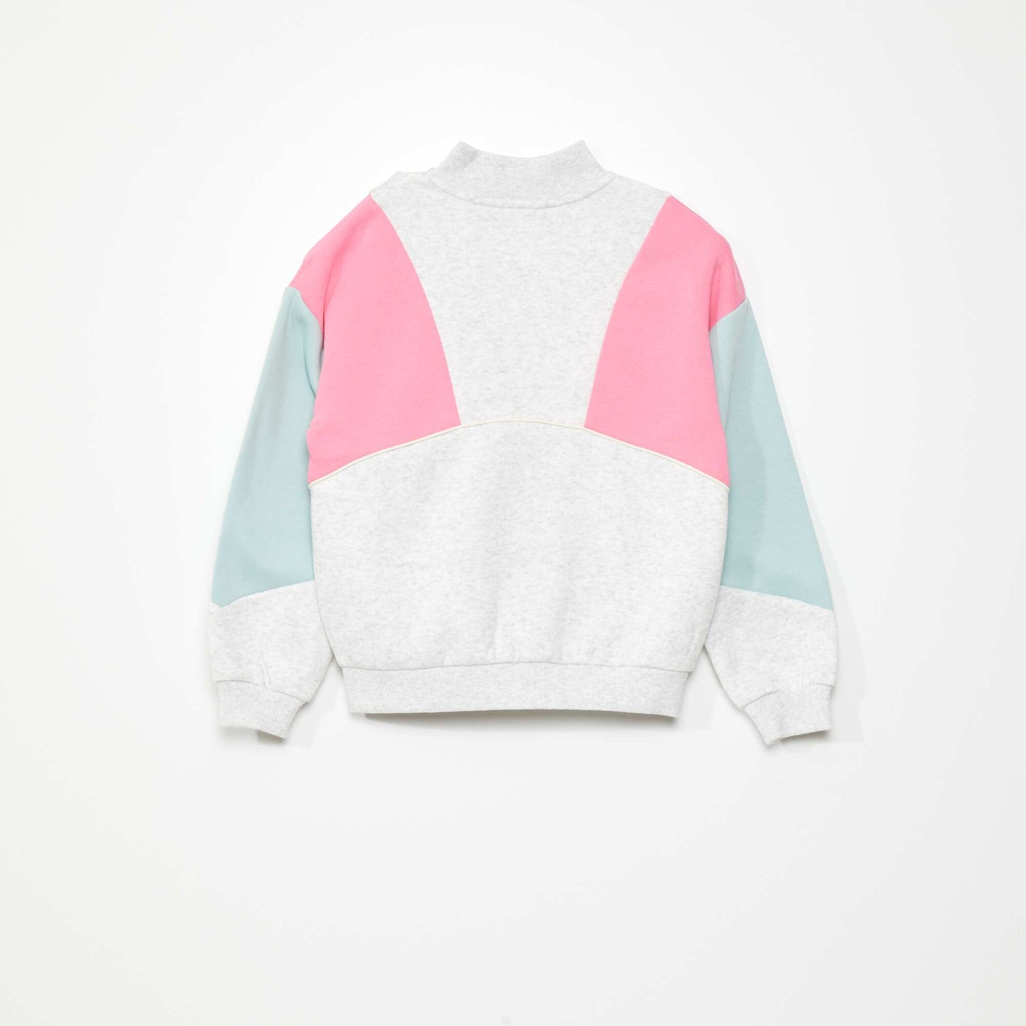 Colourblock zip-up sweatshirt WHITE