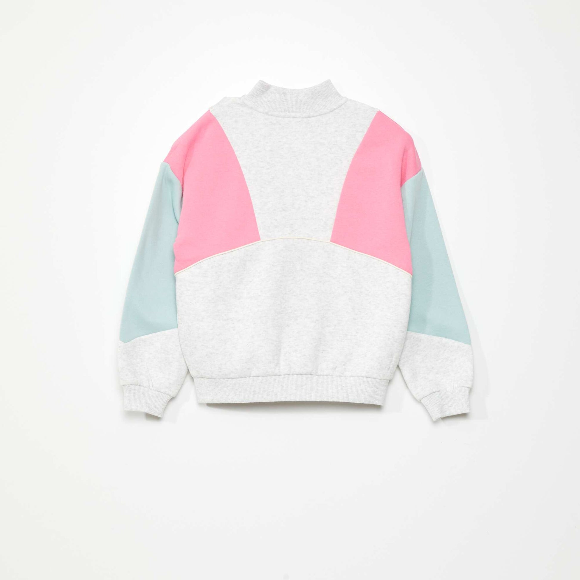 Colourblock zip-up sweatshirt WHITE