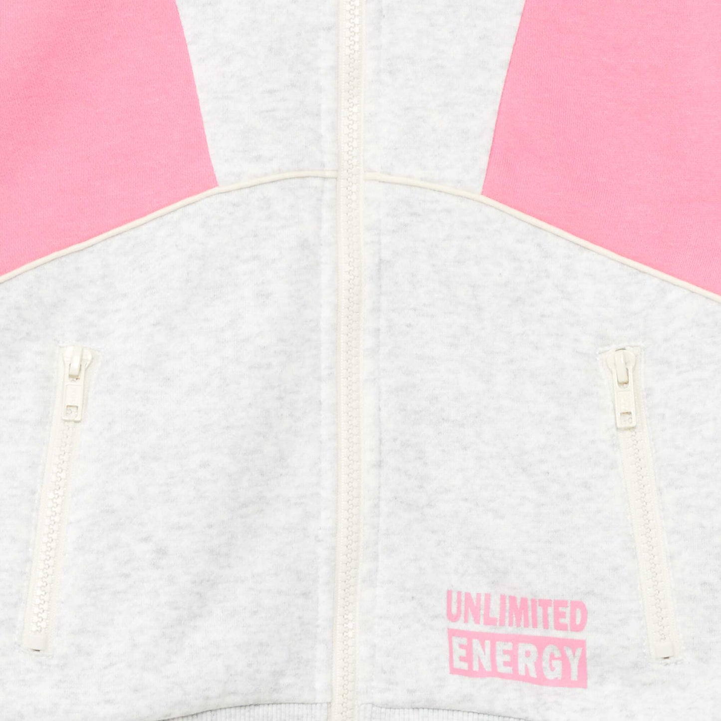 Colourblock zip-up sweatshirt WHITE
