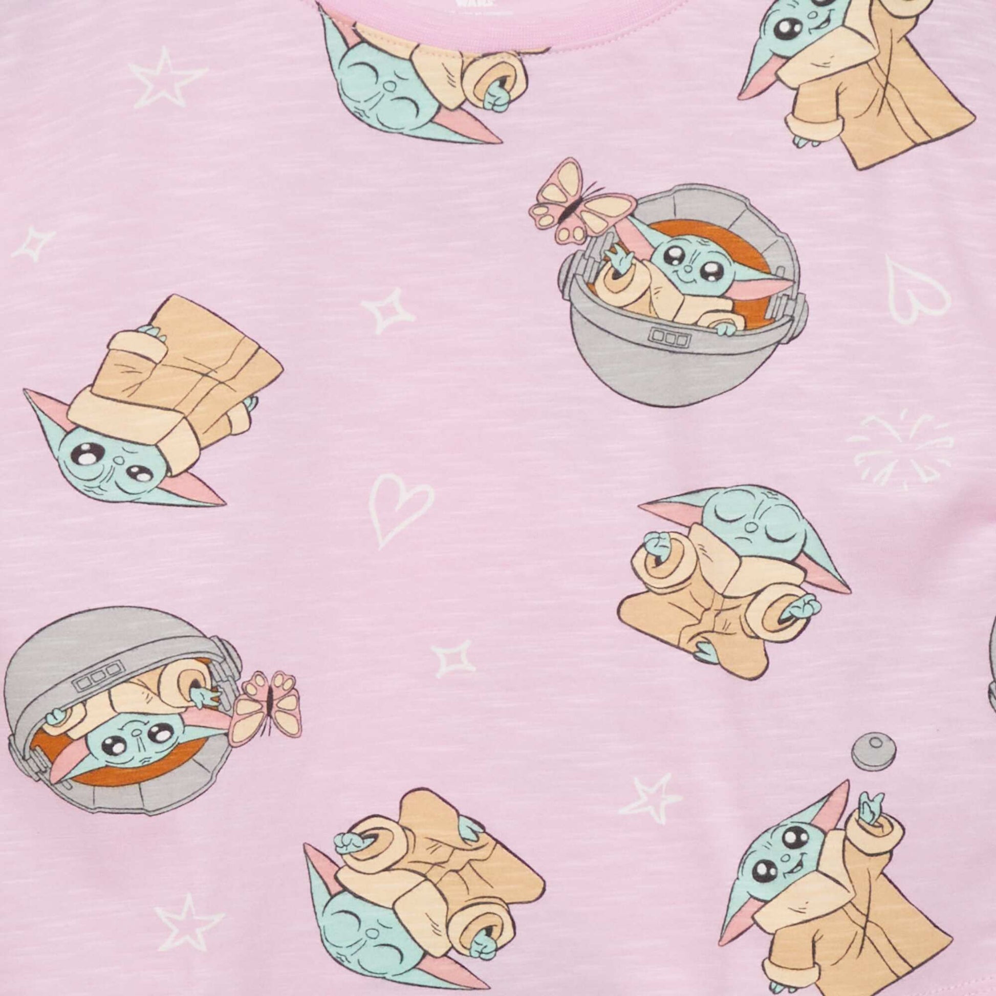 Cropped 'Baby Yoda' T-shirt PINK