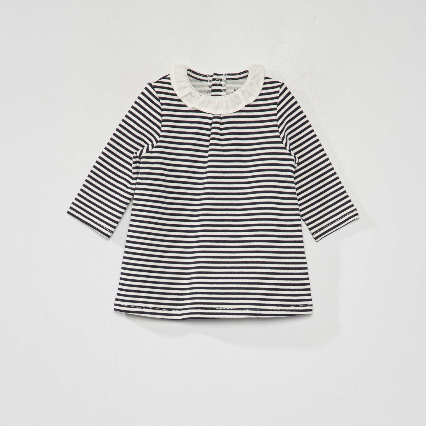 Sweatshirt fabric sweater dress NAVY STRIPED
