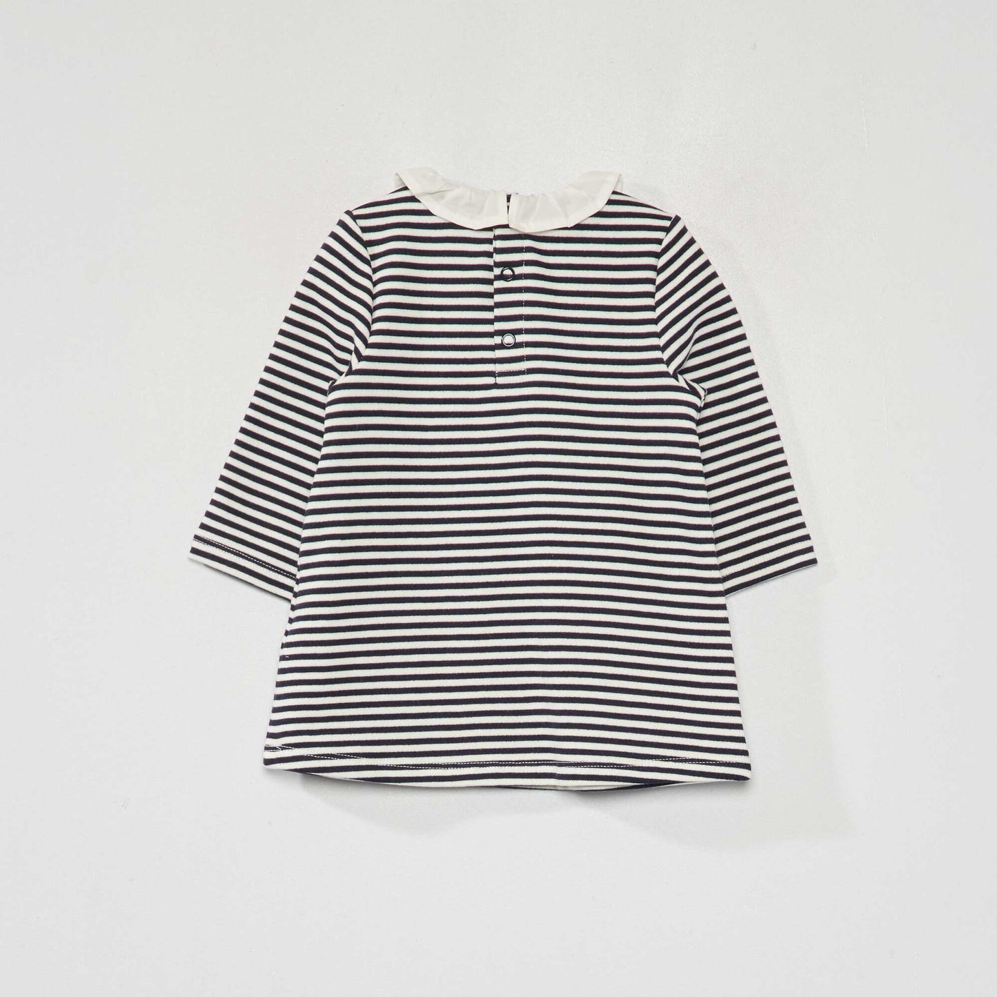 Sweatshirt fabric sweater dress NAVY STRIPED