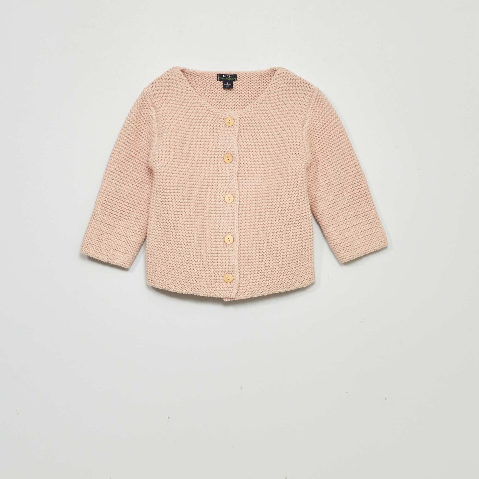 Garter stitch cardigan PINK WHIP
