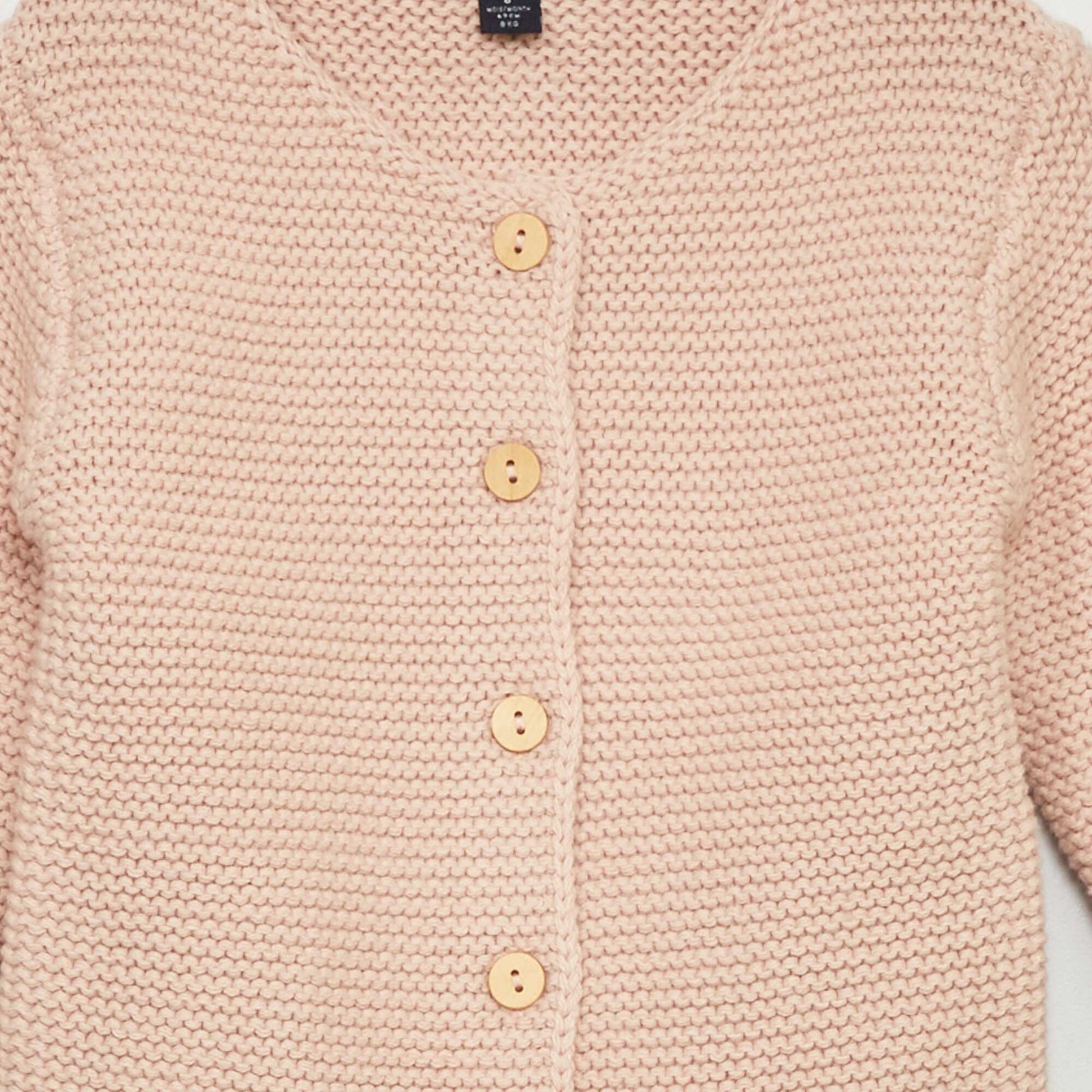 Garter stitch cardigan PINK WHIP