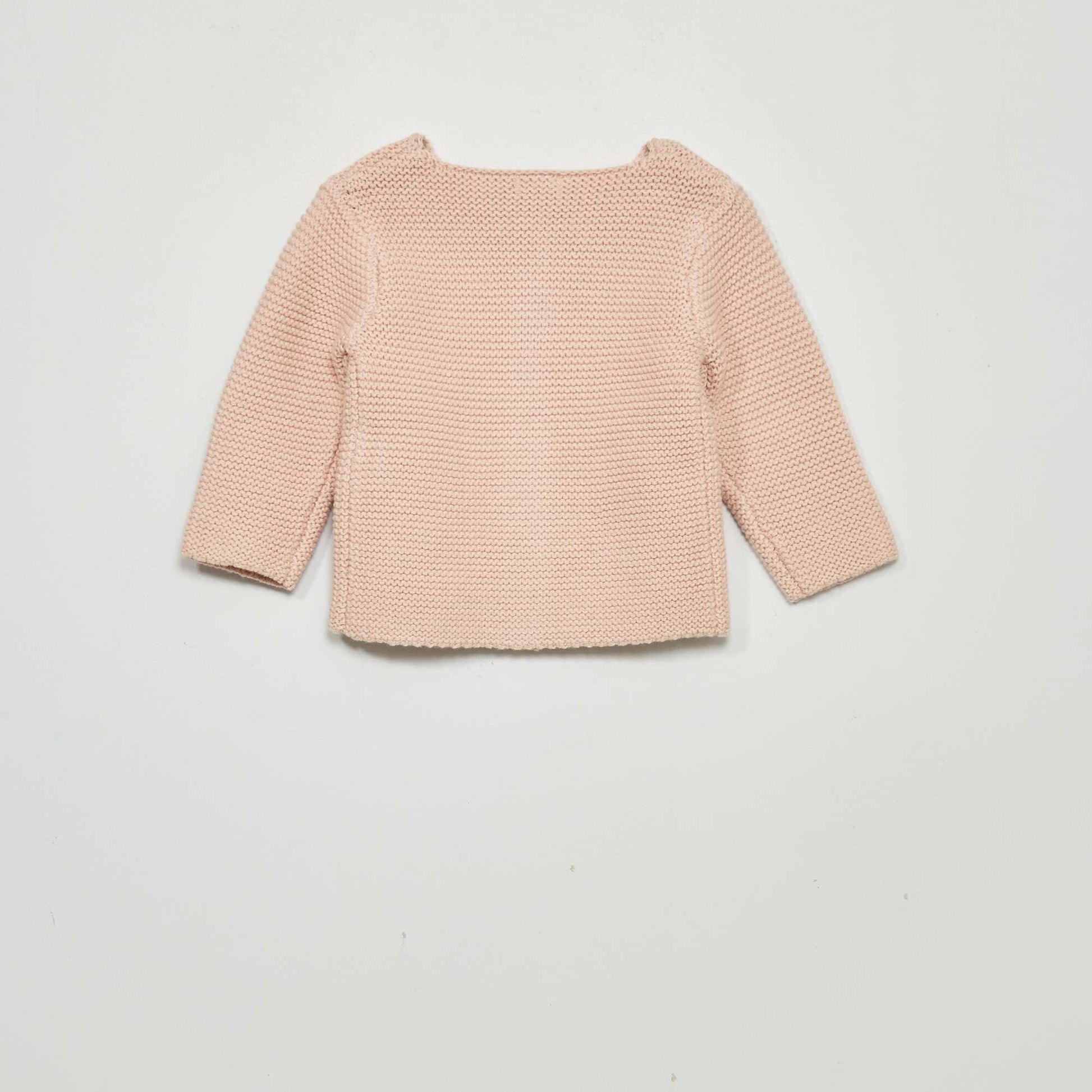 Garter stitch cardigan PINK WHIP