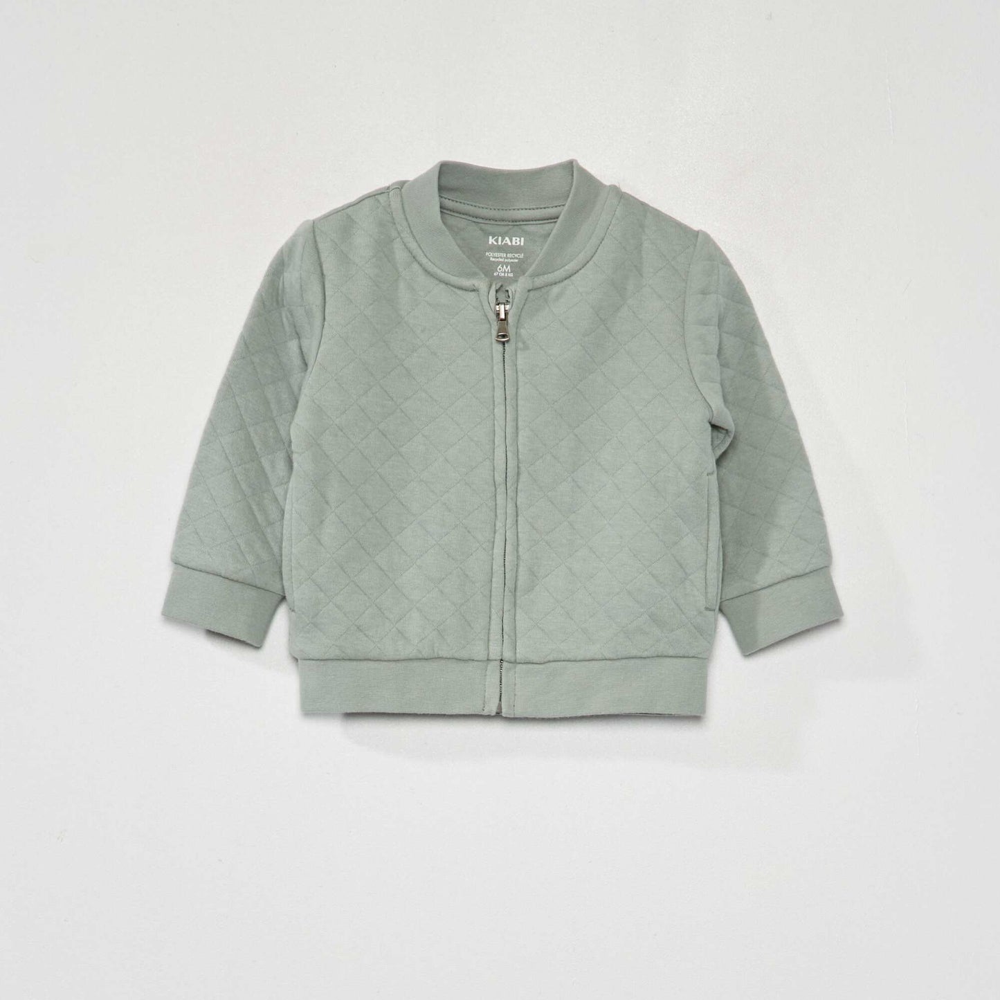 Quilted effect zip-up sweatshirt BLUE/GREY
