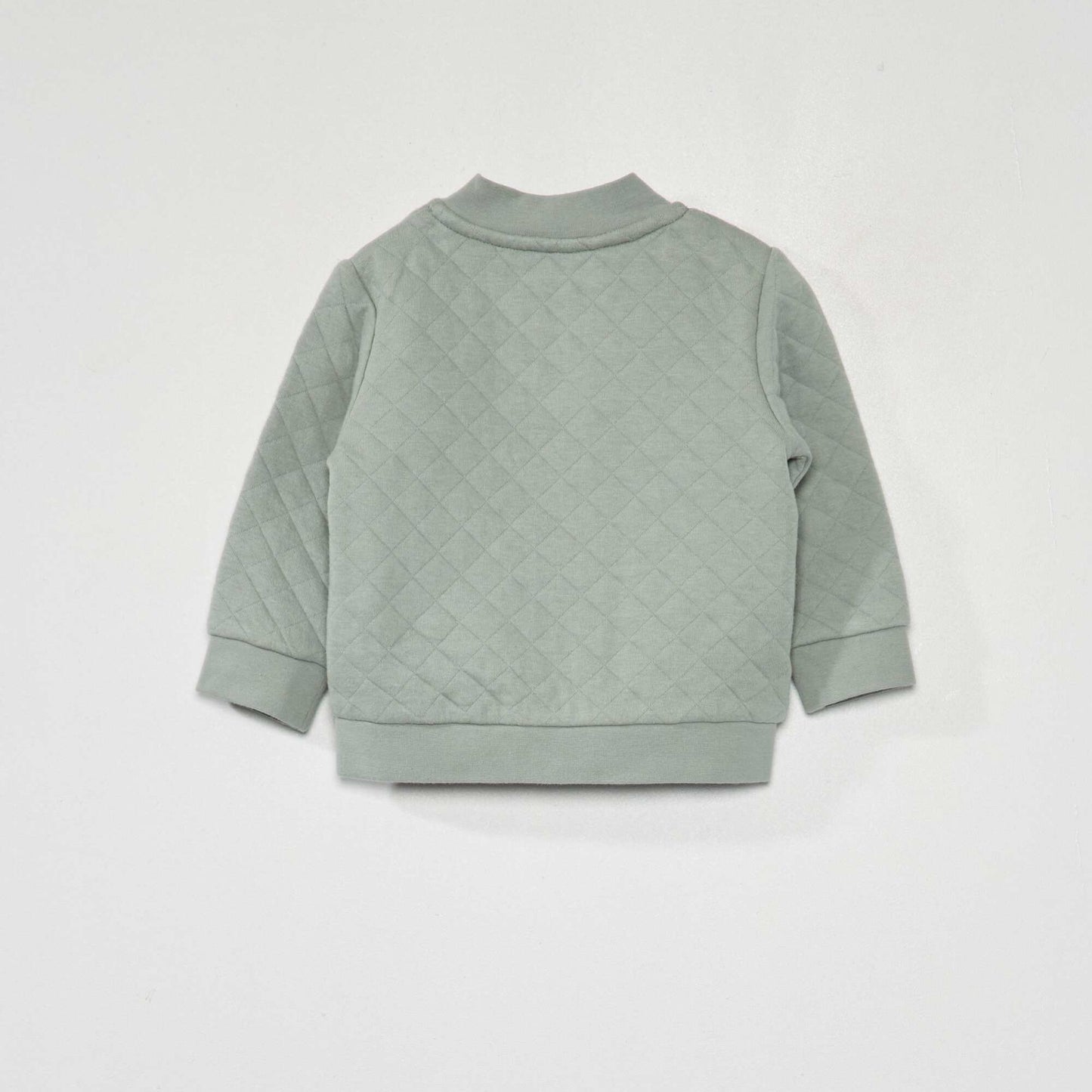 Quilted effect zip-up sweatshirt BLUE/GREY