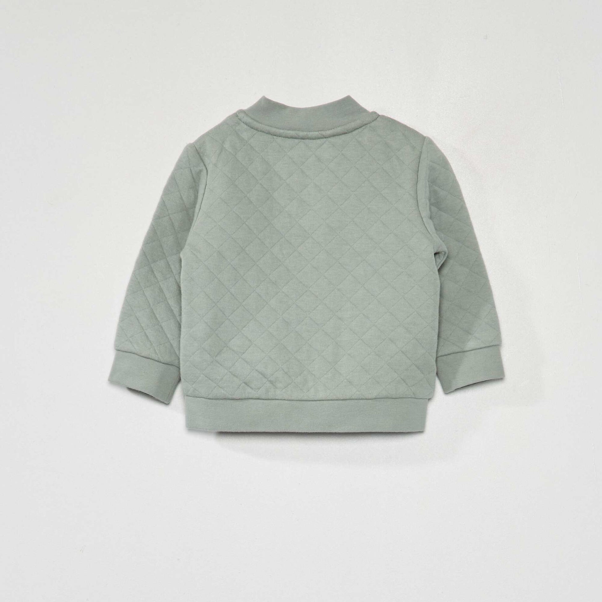 Quilted effect zip-up sweatshirt BLUE/GREY