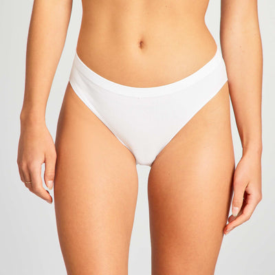 Pack of 2 ribbed knit briefs WHITE