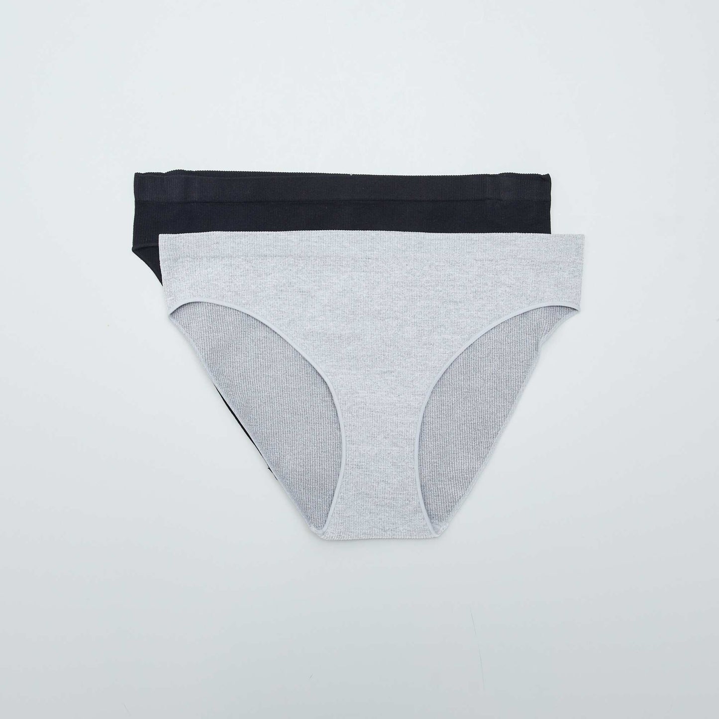 Pack of 2 ribbed knit briefs GREY