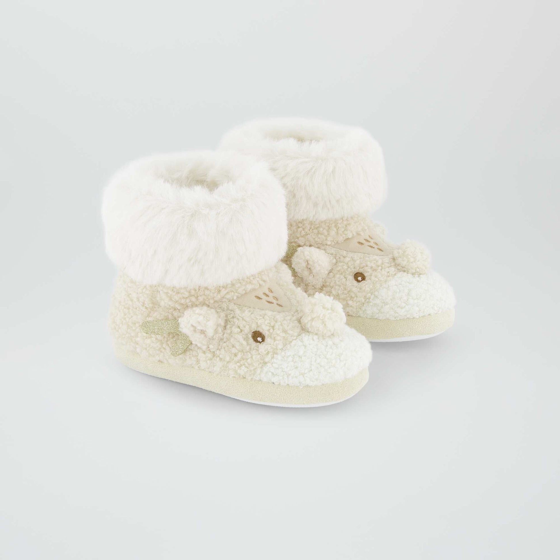 Christmas reindeer slipper boots ANGO BEIGE