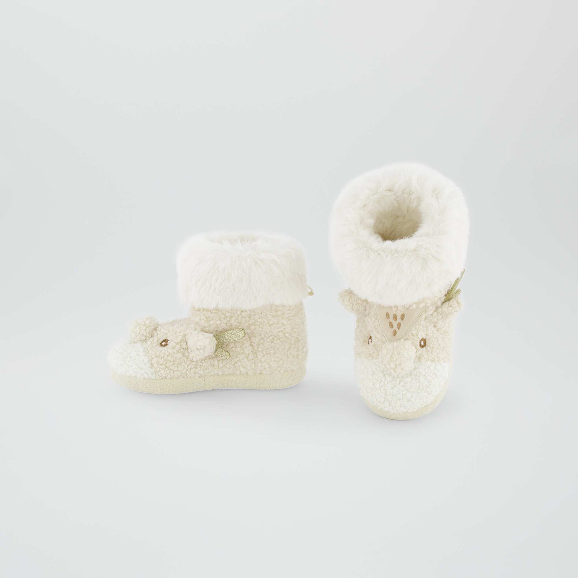 Christmas reindeer slipper boots ANGO BEIGE