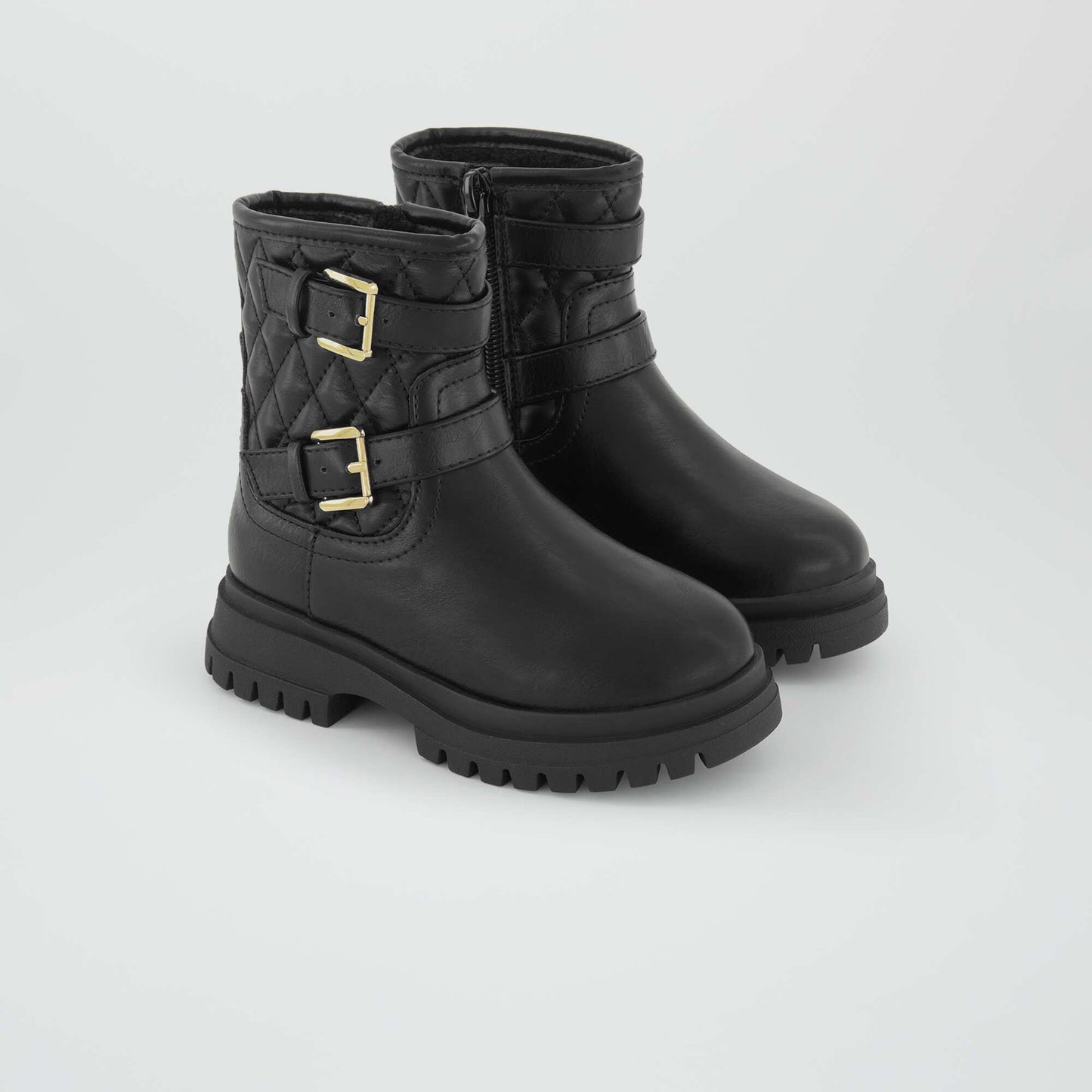 Quilted ankle boots BLACK