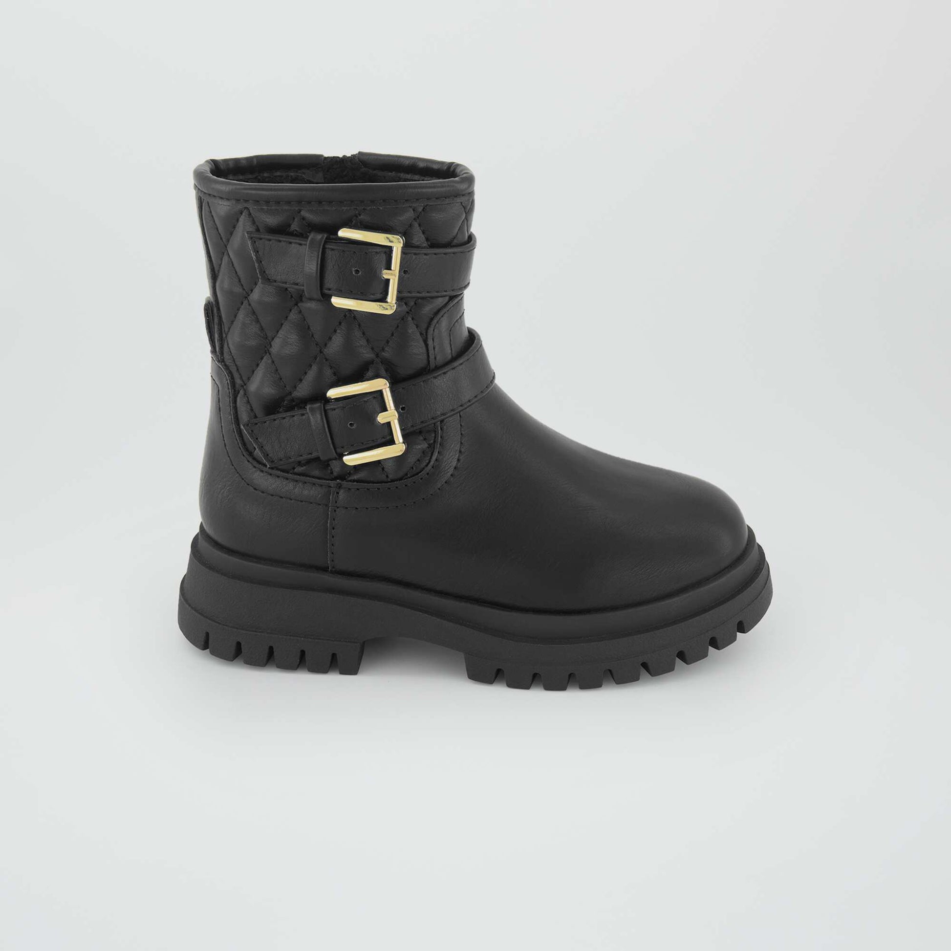 Quilted ankle boots BLACK