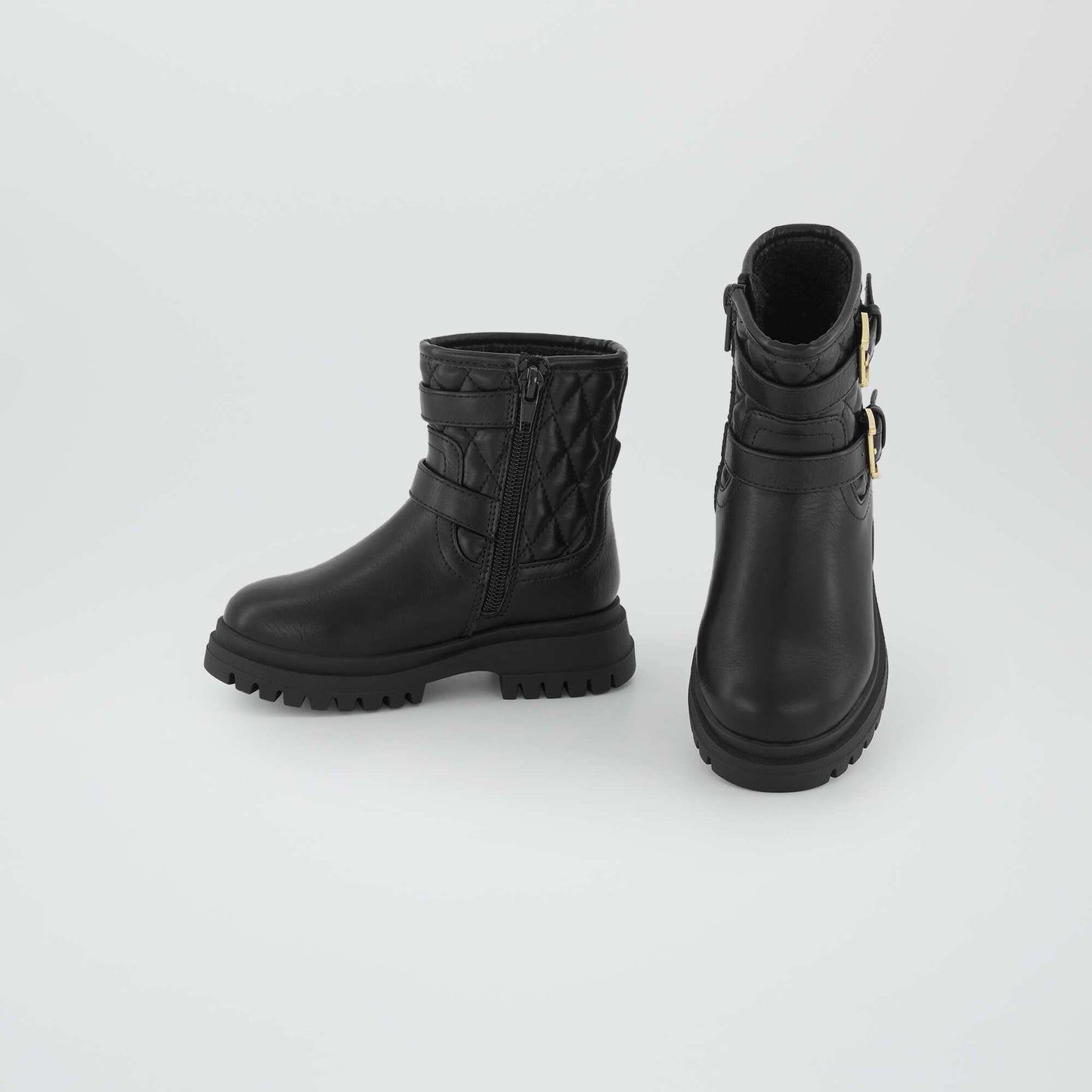Quilted ankle boots BLACK