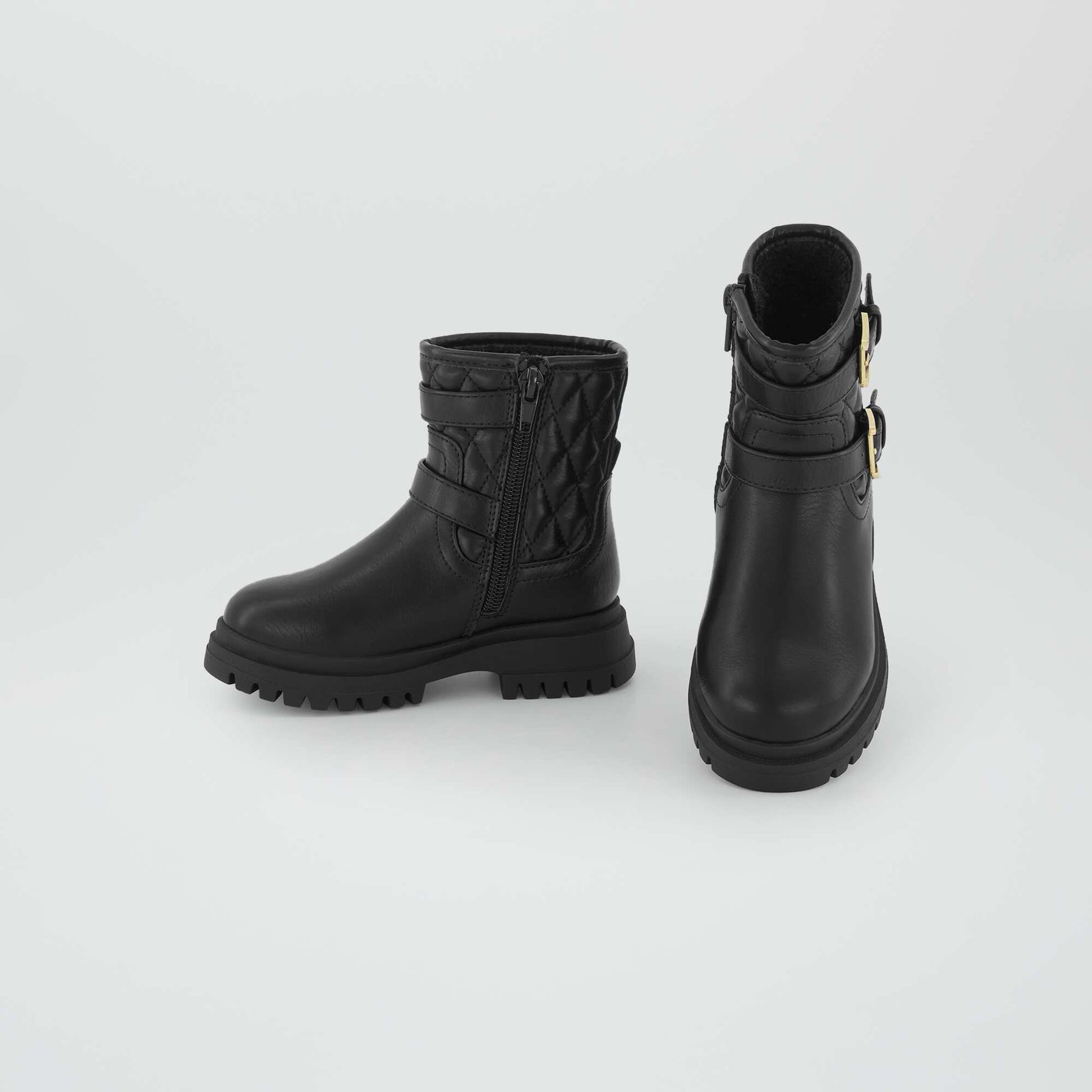 Quilted ankle boots BLACK