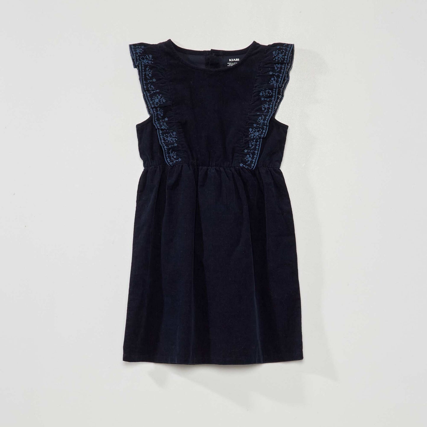 Sleeveless velour dress BLUE