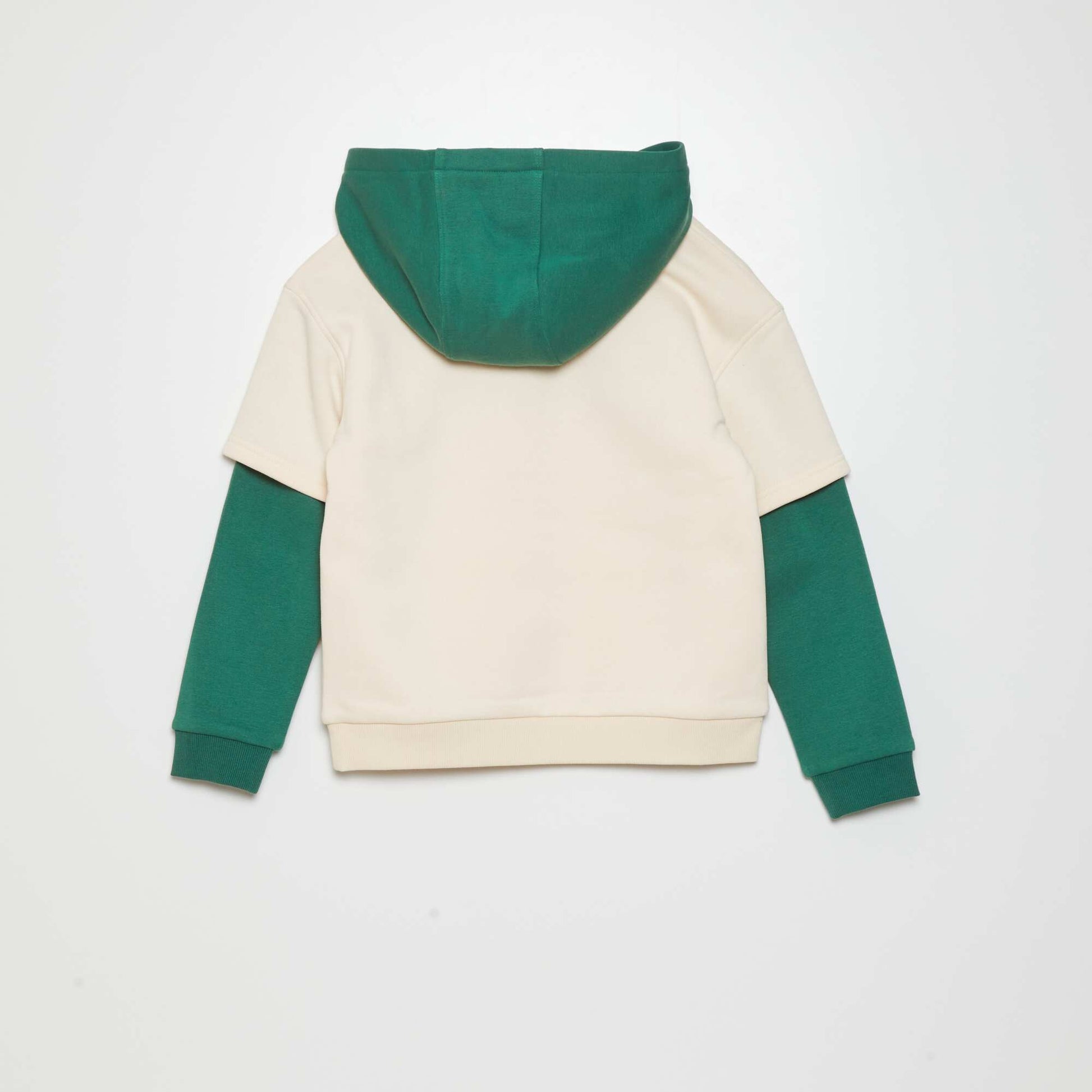 Double-sleeve hoodie BEIGE