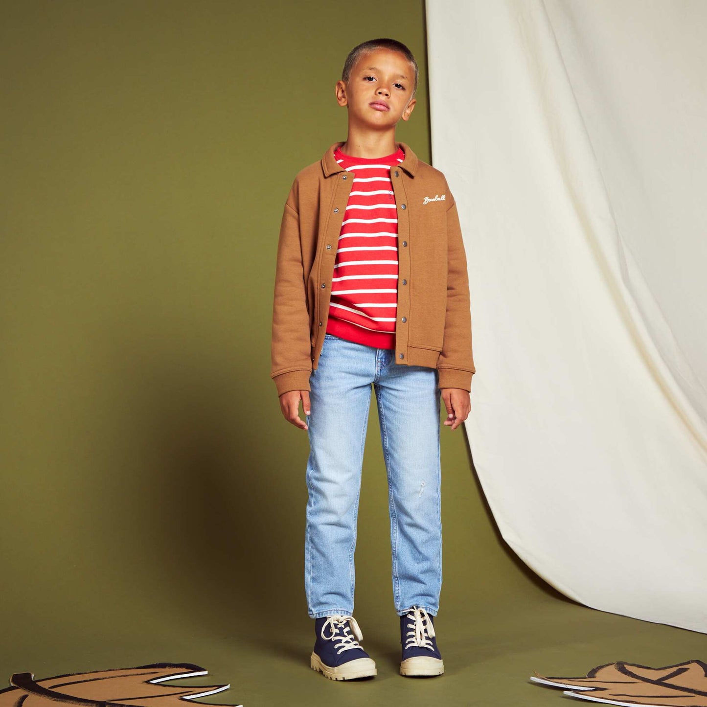 Press-stud sweatshirt BROWN