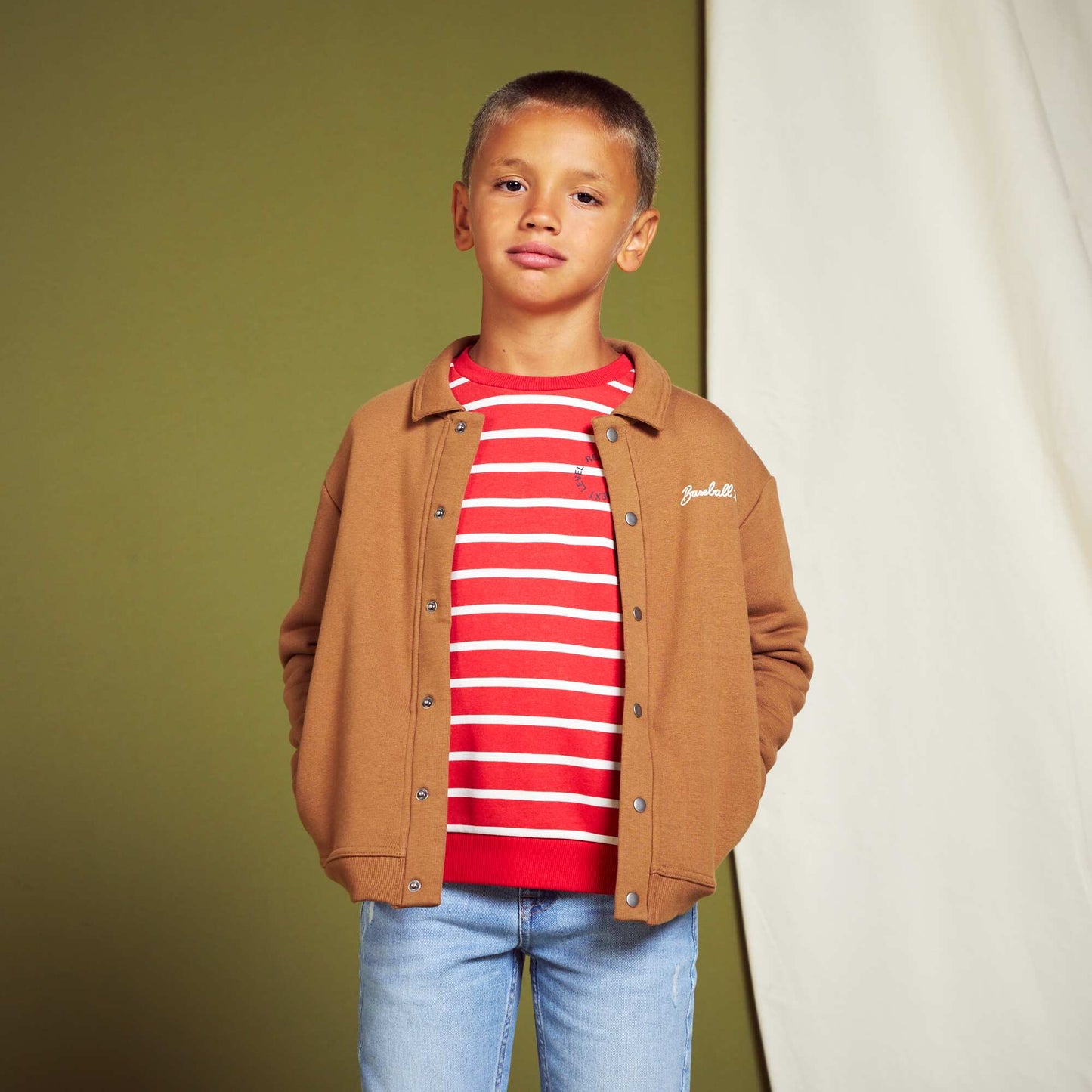 Press-stud sweatshirt BROWN