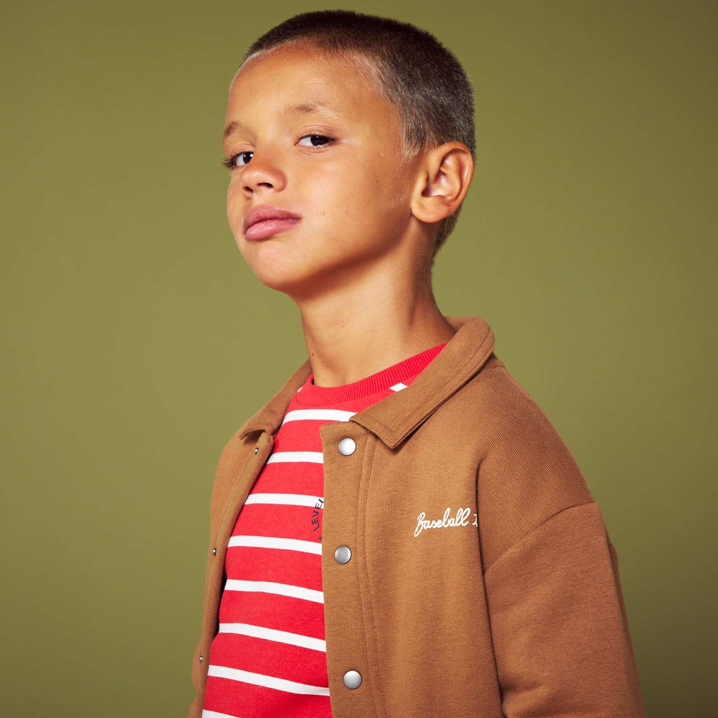 Press-stud sweatshirt BROWN