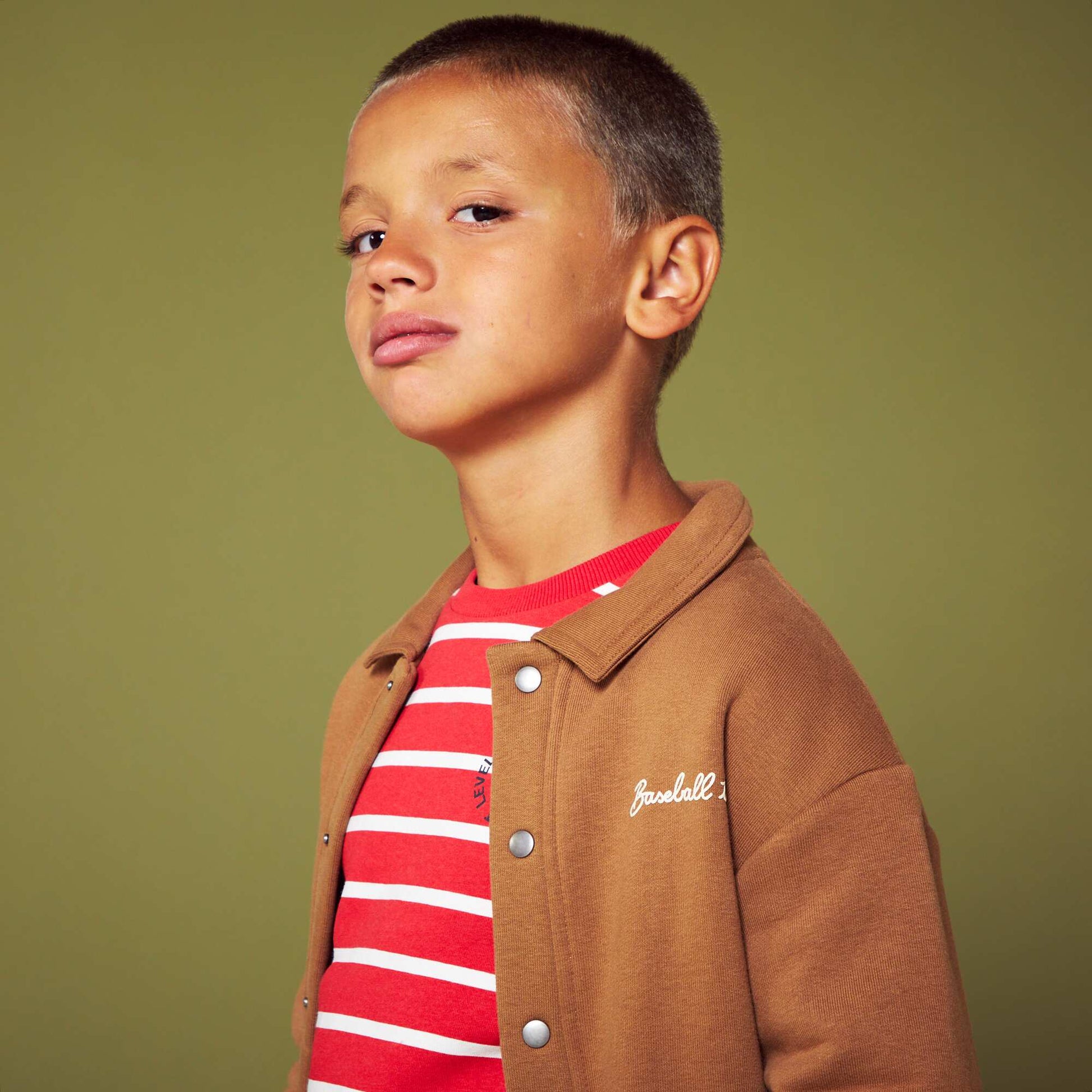 Press-stud sweatshirt BROWN