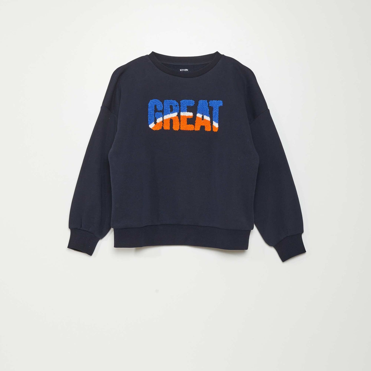 Sweatshirt with bouclé knit BLUE