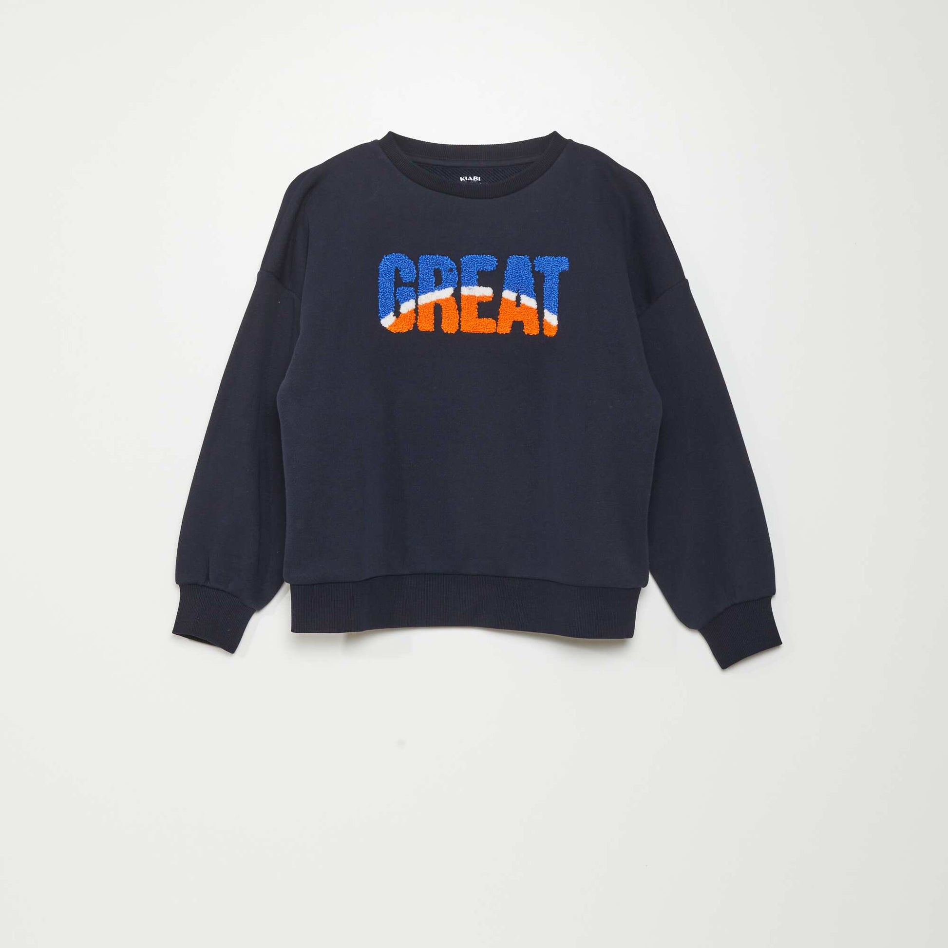 Sweatshirt with bouclé knit BLUE