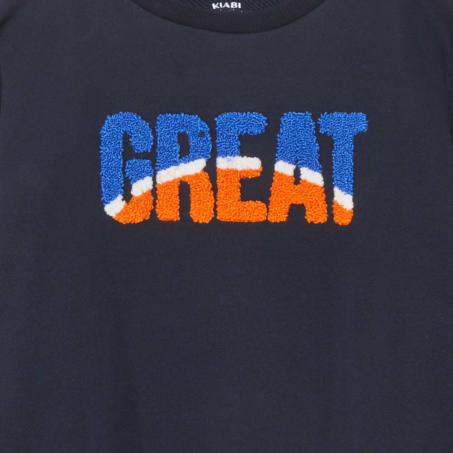Sweatshirt with bouclé knit BLUE