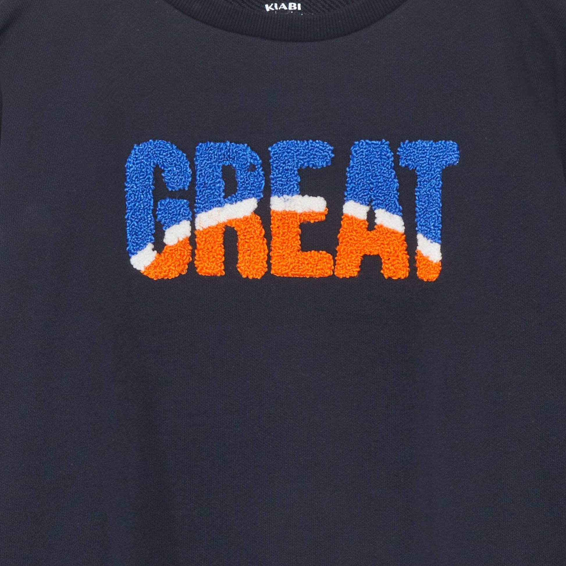 Sweatshirt with bouclé knit BLUE