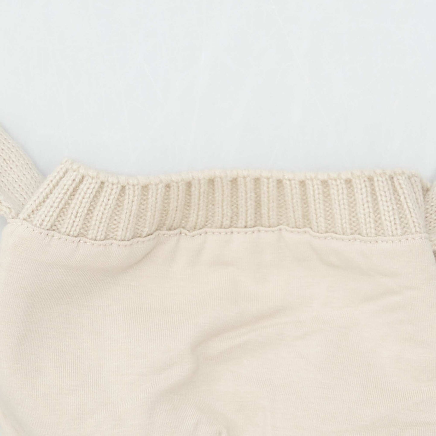 Garter stitch knit Peruvian hat TAN BEAR