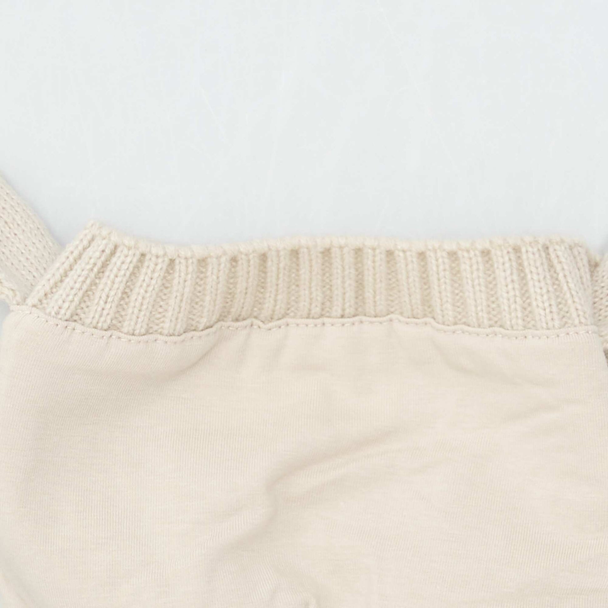 Garter stitch knit Peruvian hat TAN BEAR