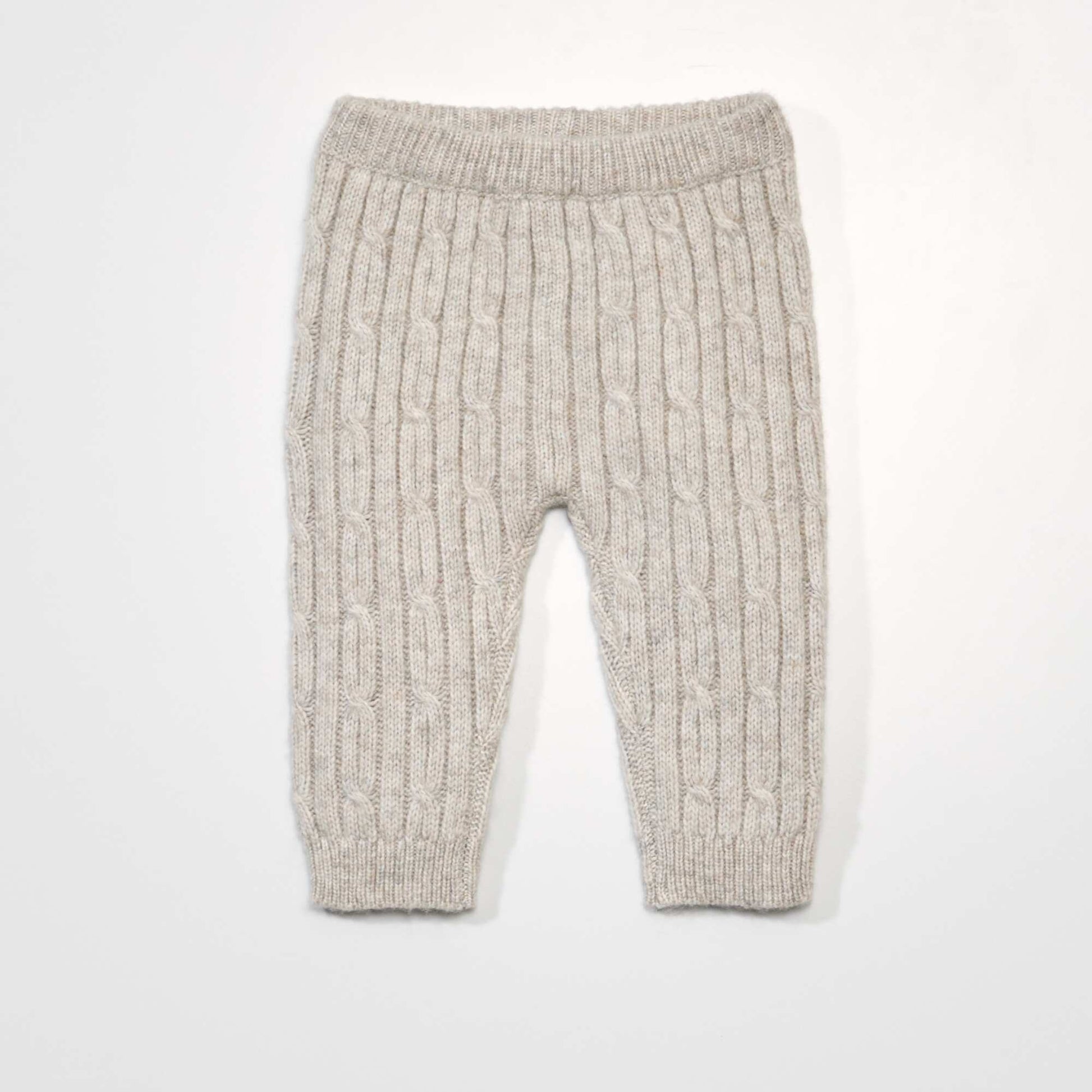 Thick knitted trousers BEIGE