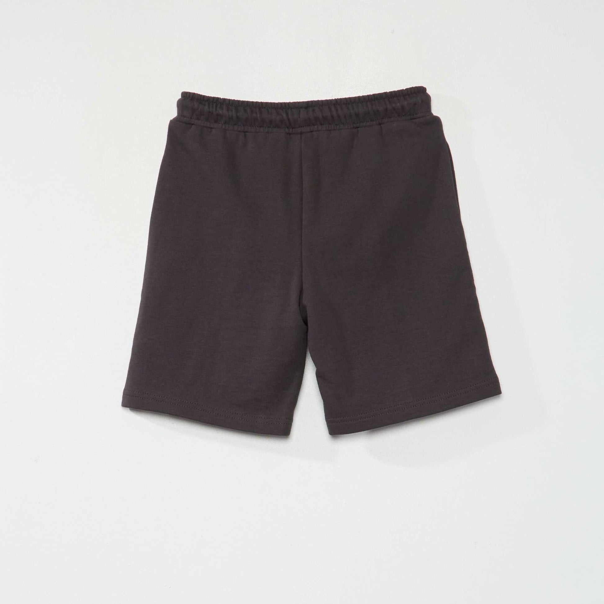 Sweatshirt fabric Bermuda shorts BLACK
