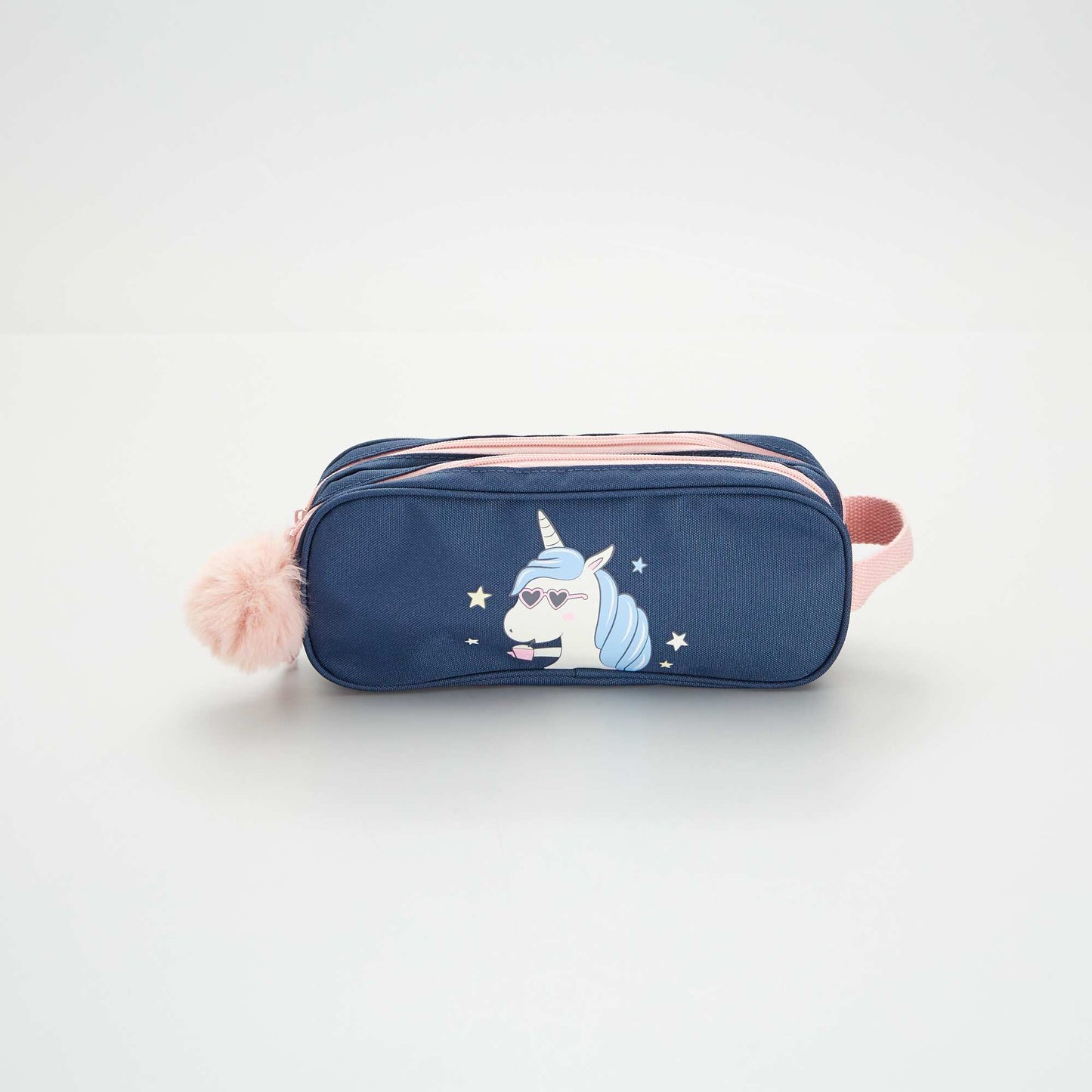 Unicorn pencil case with double compartment BLUE