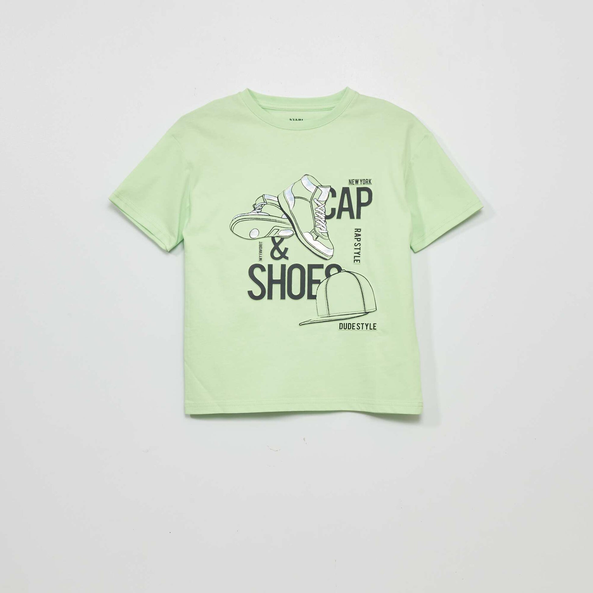 Short-sleeved printed T-shirt GREEN