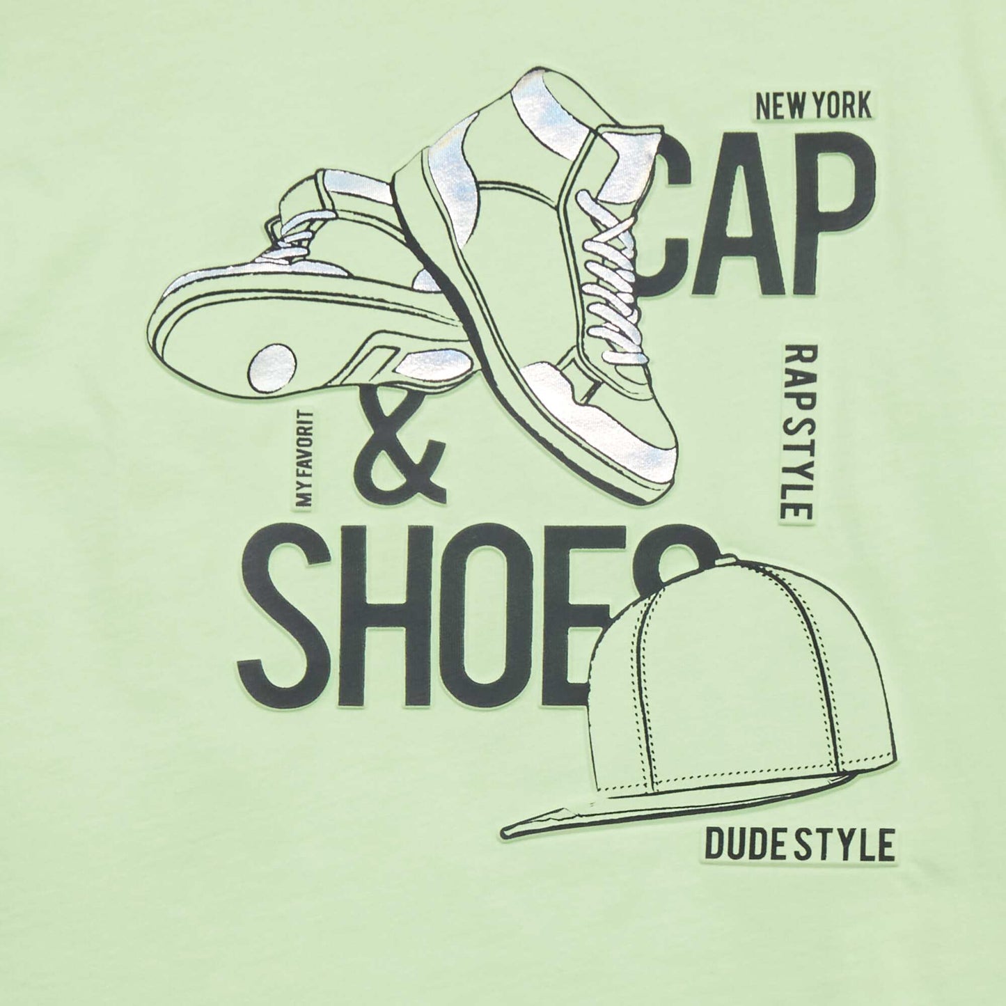 Short-sleeved printed T-shirt GREEN