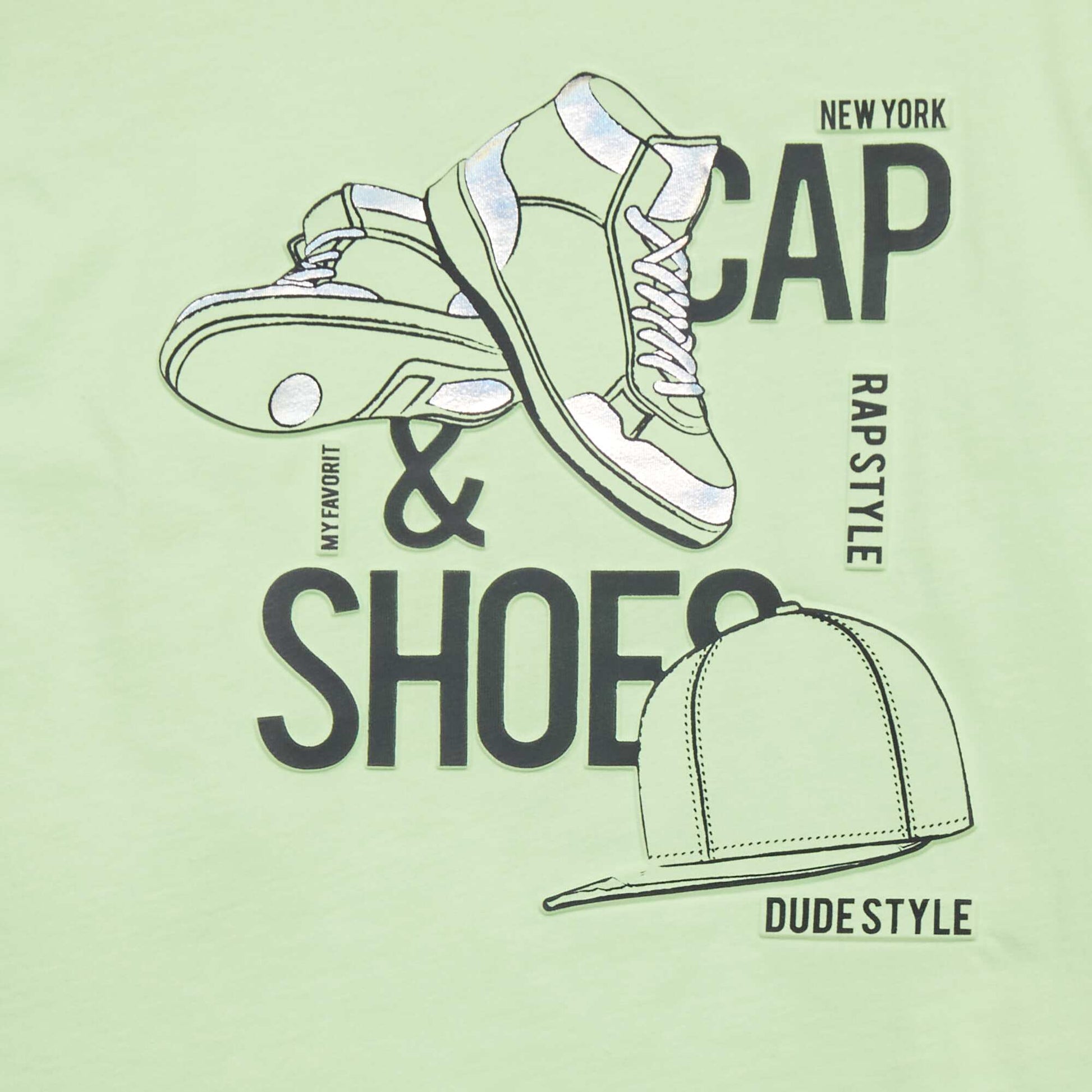 Short-sleeved printed T-shirt GREEN