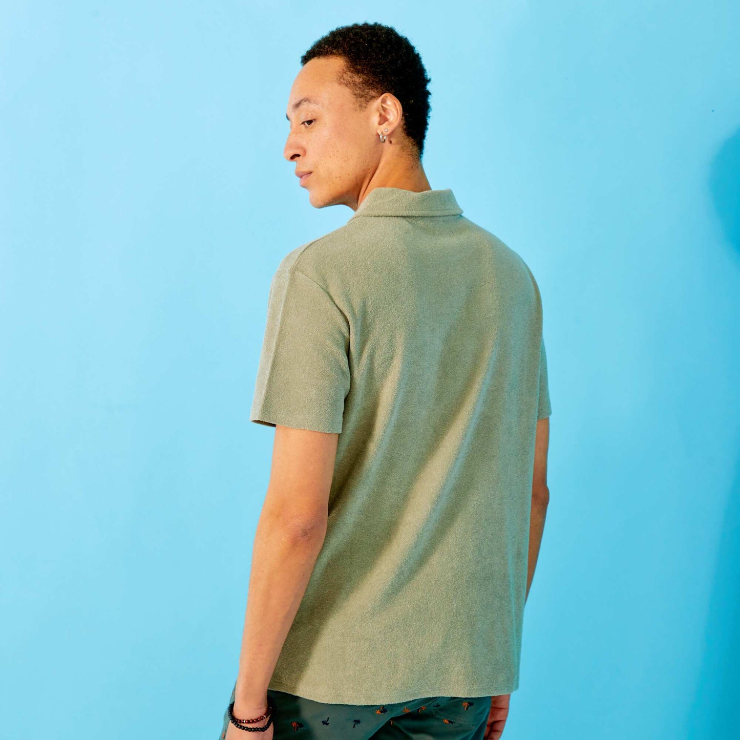 Towelling polo shirt GREEN
