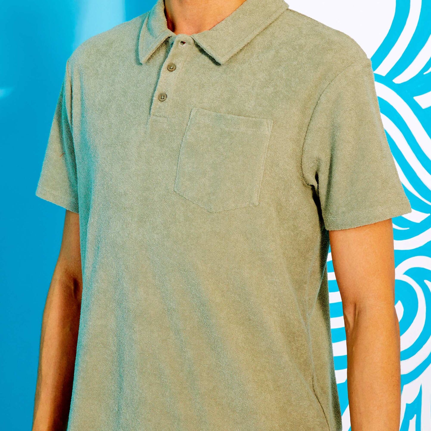 Towelling polo shirt GREEN