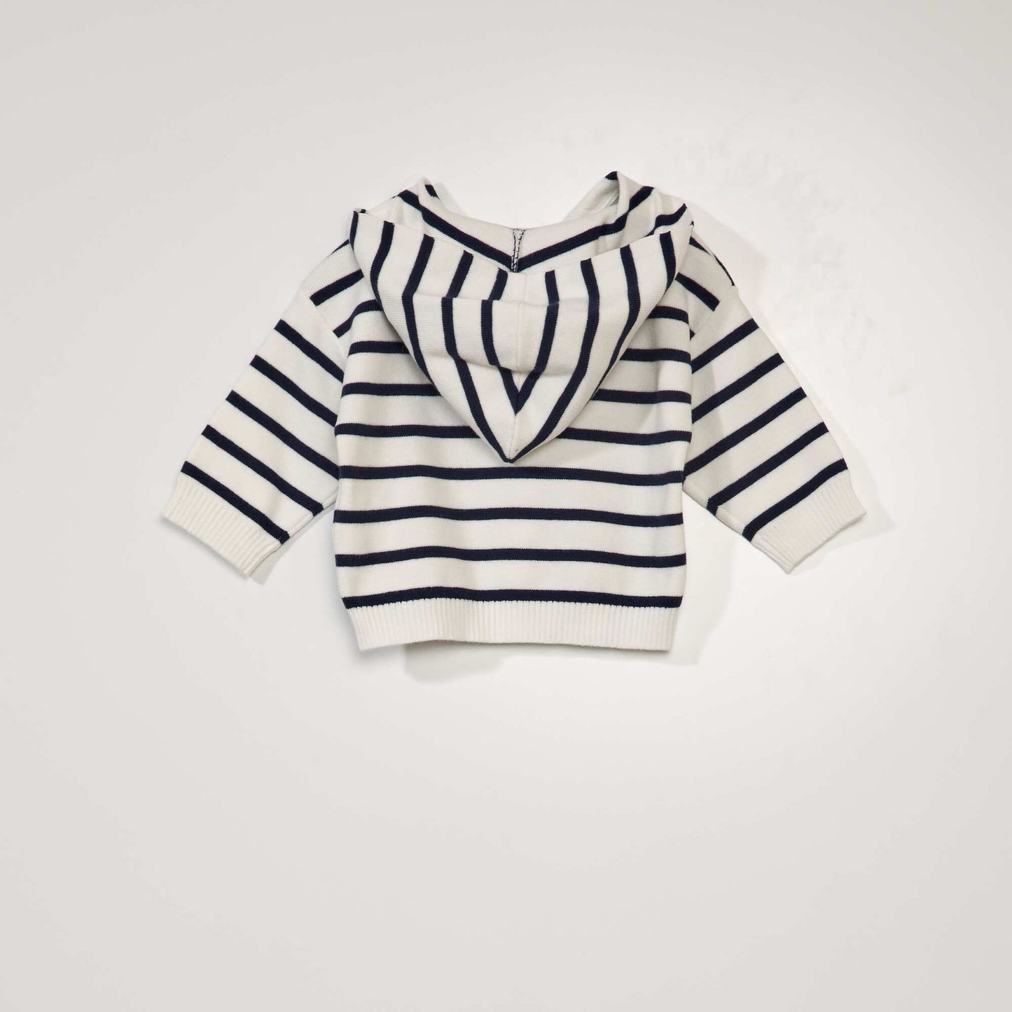 Knit sweater with hood WHITE