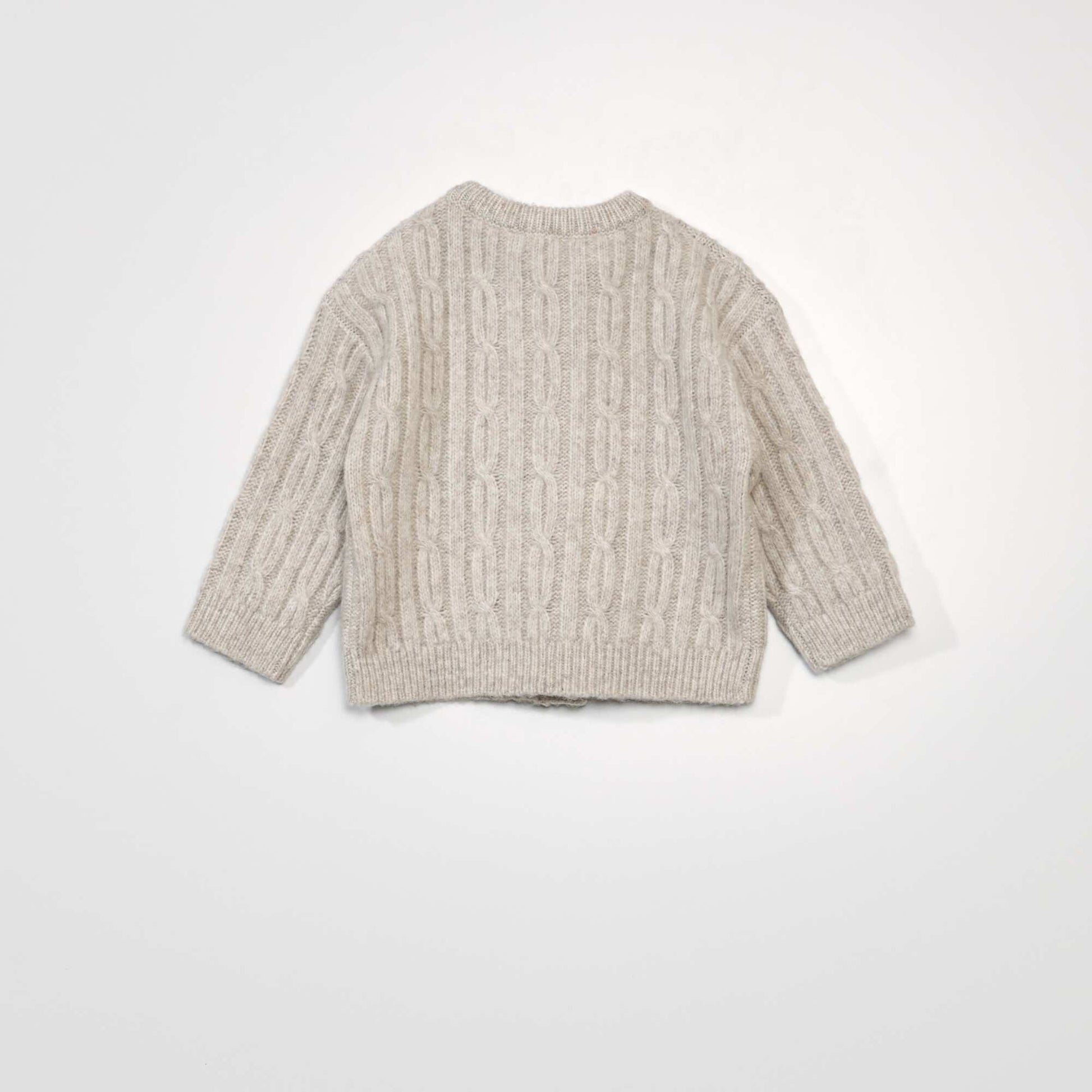 كارديغان محبوك بأزرار BEIGE