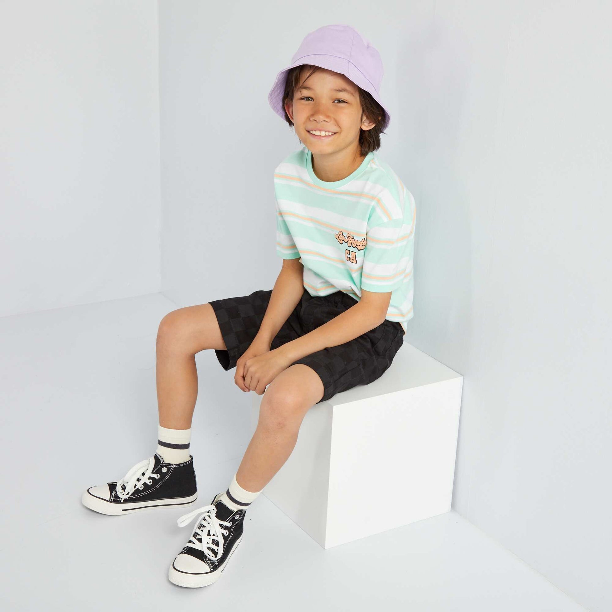 Striped jersey T-shirt GREEN