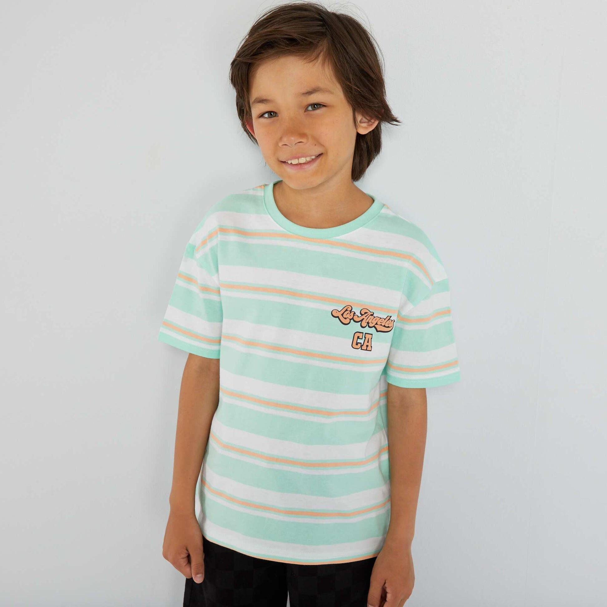 Striped jersey T-shirt GREEN