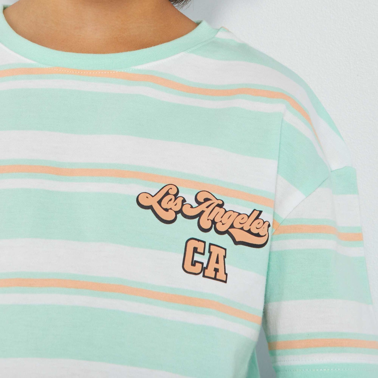 Striped jersey T-shirt GREEN